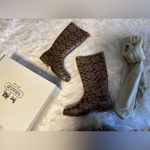Coach authentic signature rain boots. Like new!